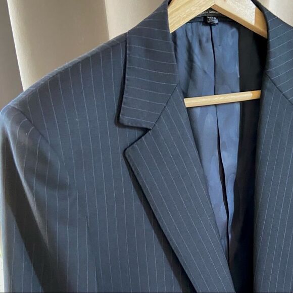 Mattarazi Uomo Wool & Cashmere Pinstripe Venezia Blazer 48 - Picture 2 of 9